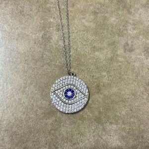 925 Sterling Silver CZ Evil Eye Necklace